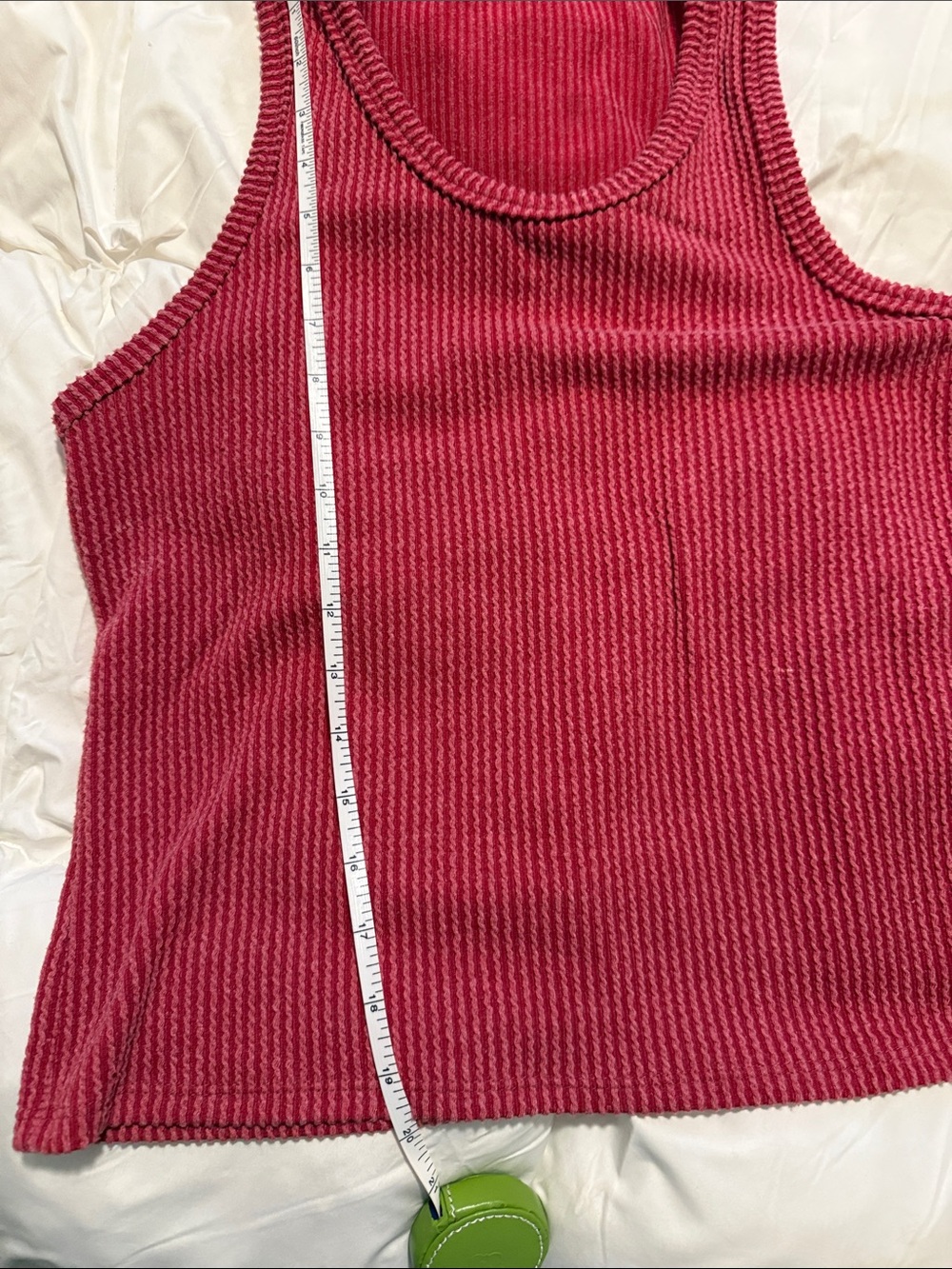 LG Women's Ribbed Tank Top - Deep Red - Picture 3 of 5